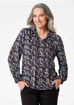 GOLDNER Druckbluse schwarz gemustert