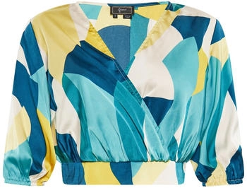 Faina Bluse blau gelb offwhite