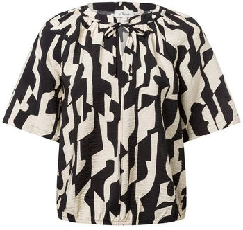 s.Oliver Strukturierte Bluse mit Halbarm im O-Shape schwarz/beige 2161113