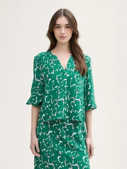 Tom Tailor Denim Loose Fit Bluse aus Viskose abstract green flower print (1045496_37129)