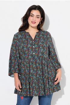 Angel of Style Tunika Bluse Minimal-Blütenmuster schwarz