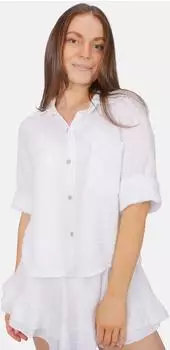 Seasons of April Musselin Bluse Tasche 100% Baumwolle luftig locker weiß