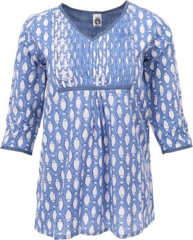 Guru-Shop Luftige Baumwollbluse hellblau