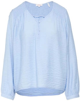 s.Oliver Strukturierte Bluse aus Viskosemix mit Smok-Details blau 2158808