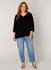 Base Level Curvy Shirtbluse Yanina v-ausschnitt schwarz