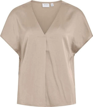 Vila Ellette Kurzarm-bluse beige