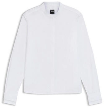 Hugo Boss Regular-Fit Bluse aus Baumwoll-Popeline mit verdeckter Knopfleiste - Style Bertyna_Monday 50543684 Weiß