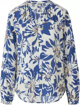 s.Oliver Tunikabluse aus Viskosemix mit All-over-Print creme|blau 2168879.02A1.