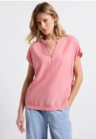 STREET ONE Kurzarmbluse Split Neck