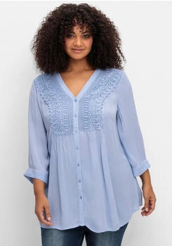 Sheego Crepebluse blau himmelblau