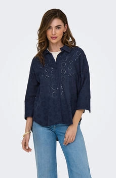 Jacqueline de Yong Hemdbluse 'TALLIE LONG SHIRT WVN NOOS' schwarz black iris
