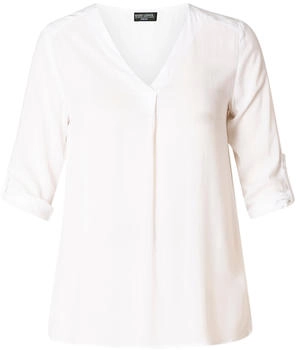 Base Level Curvy Shirtbluse Yanina V-Ausschnitt weiß