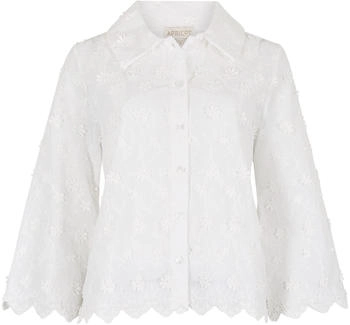 Apricot Spitzenbluse Kurze Bluse Blumenapplikation