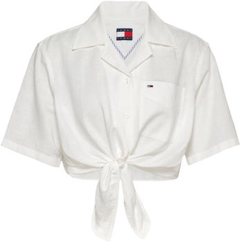 Tommy Hilfiger Linen Cropped Shirt (DW0DW20286) ecru