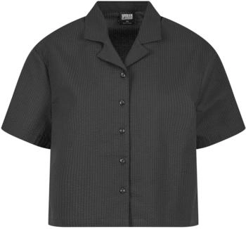 Urban Classics Langarmhemd Seersucker Shirt schwarz