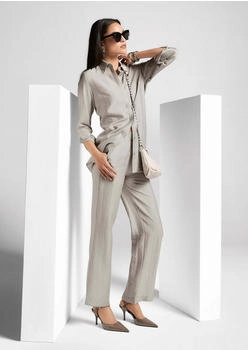Madeleine hemdbluse struktur taupe