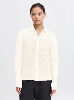 ICHI IXLACEY Bluse Spitzen-Optik cloud dancer