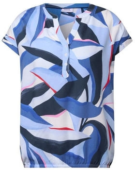 Cecil Shirtbluse Split-Neck 36715 blau schwarz