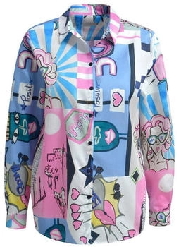 Milano Italy Hemdbluse hellblau weiss rosa