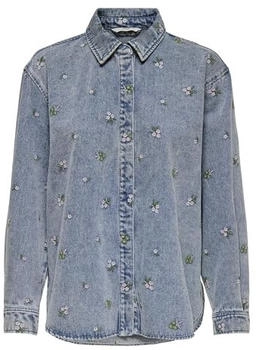Only Vera L S Flower Emb Shirt DNM Noos