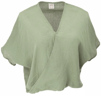 Guru-Shop Musselin Boho Bluse salbei