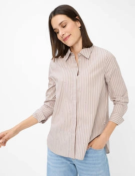 BRAX Damen Hemd Style VIKI taupe hellbraun Gr. (475708_94122300_53)