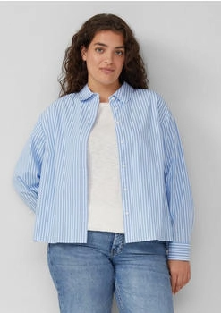 s.Oliver Gestreifte Popeline-Bluse im Boxy Fit blau 2174273.51G1.
