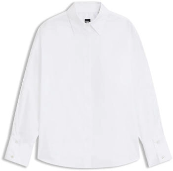 Hugo Boss Relaxed-Fit Bluse aus Baumwolle mit Knöpfen an den Manschetten - Style BinaliaTI_Friday 50548455 Weiß