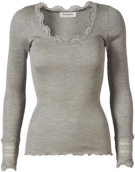 Rosemunde Langarmshirt Benita Seide Bluse light grey melange
