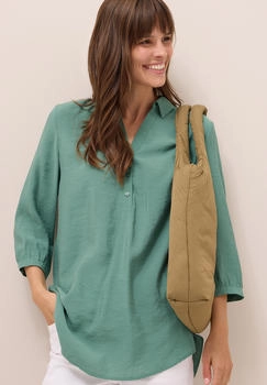 Cecil Klassische Bluse abgerundetem Saum grün