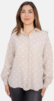 Seasons of April Bluse LIYA MUSSELIN HERZ OVERSIZED Musselin beige weiß