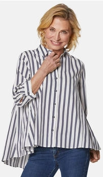 GOLDNER Klassische Baumwoll-Bluse 4-Arm weiß marine gestreift