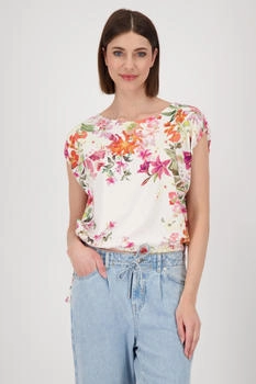 Monari T-Shirt Blumenverlauf 107 cream gemustert