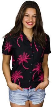 King Kameha Bluse 'Palmshadow' dunkelrot