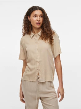 Vila Pricil Kurzarmhemd beige
