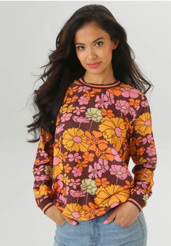 Aniston Shirtbluse sportiven Bündchen orange braun ockergelb rose limonengelb