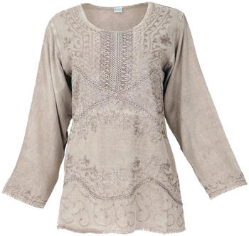 Guru-Shop Indische Langarm Tunika beige