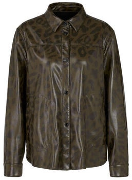 Marc Cain Kunstleder Hemd Leo olive drab
