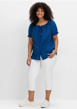 Sheego Kurzarmbluse blau blaubeere