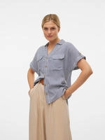 Vero Moda Kurzarmbluse "VMBUMPY S/S SHIRT WVN GA NOOS" Viskose, regular fit