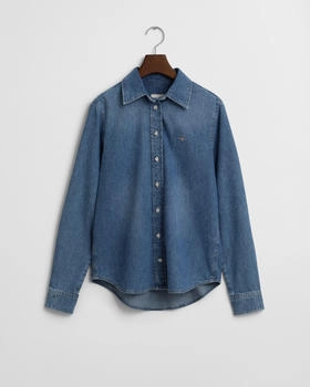 GANT Regular Fit Jeansbluse semi light blue worn