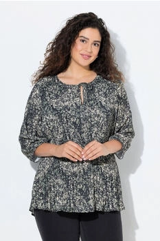 Ulla Popken Tunika Plissee-Bluse Paisley olivgrau