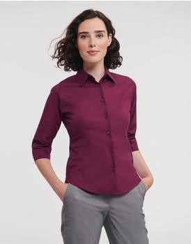 Russell Körperbetonte Stretch-Bluse Arm R-946F-0 schwarz
