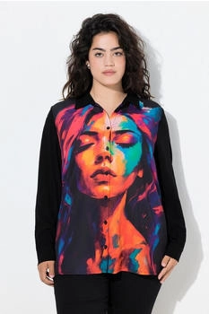 Angel of Style Hemdbluse gerade Passform Gesichtsmotiv