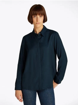 Tommy Hilfiger Hemd Soft Viscose Regular Fit dunkelblau