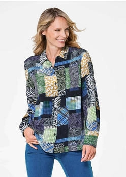 GOLDNER Bluse marine gemustert