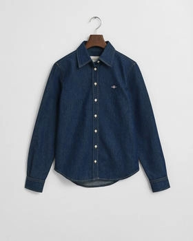 GANT reg denim bluse blau
