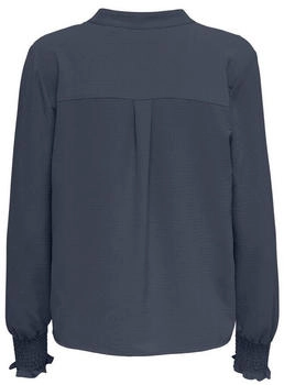 Only Blusenshirt ONLMETTE V-Ausschnitt LS SMOCK TOP ombre blau schwarz