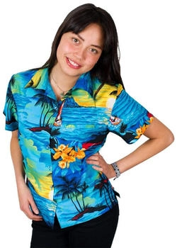 King Kameha Bluse 'Surf' türkis