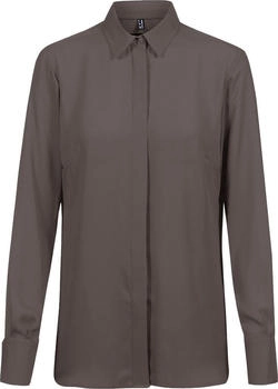 Greiff Chiffon-Bluse Langarm Kent Regular taupe